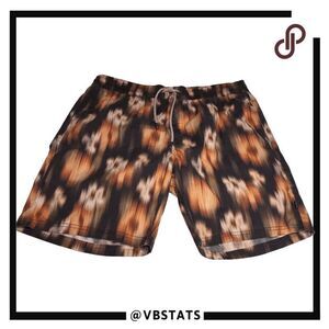 Barney Cool Men's Floral Blur Amphibious Swim Trunks Brown Orange Size 38